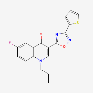 6-fluoro-1-propyl-3-[3-(thiophen-2-yl)-1,2,4-oxadiazol-5-yl]-1,4-dihydroquinolin-4-one - 1251611-12-7