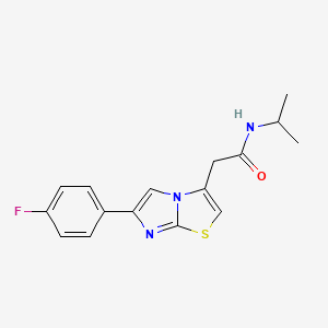2-[6-(4-fluorophenyl)imidazo[2,1-b][1,3]thiazol-3-yl]-N-(propan-2-yl)acetamide - 897463-63-7