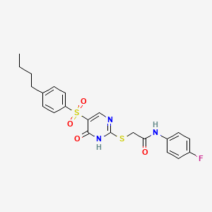 2-{[5-(4-butylbenzenesulfonyl)-6-oxo-1,6-dihydropyrimidin-2-yl]sulfanyl}-N-(4-fluorophenyl)acetamide - 1021260-08-1