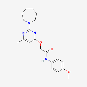 2-{[2-(azepan-1-yl)-6-methylpyrimidin-4-yl]oxy}-N-(4-methoxyphenyl)acetamide - 1226429-17-9