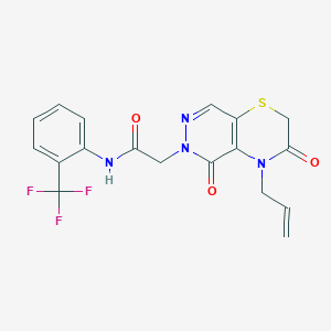 2-[3,5-dioxo-4-(prop-2-en-1-yl)-2H,3H,4H,5H,6H-pyridazino[4,5-b][1,4]thiazin-6-yl]-N-[2-(trifluoromethyl)phenyl]acetamide - 1251596-95-8