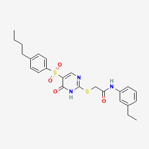 2-{[5-(4-butylbenzenesulfonyl)-6-oxo-1,6-dihydropyrimidin-2-yl]sulfanyl}-N-(3-ethylphenyl)acetamide - 1021213-75-1