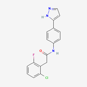 2-(2-chloro-6-fluorophenyl)-N-[4-(1H-pyrazol-3-yl)phenyl]acetamide - 1207054-11-2