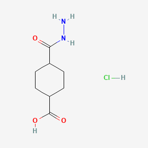 Rac-(1r,4r)-4-(hydrazinecarbonyl)cyclohexane-1-carboxylic acid hydrochloride, trans - 2839128-93-5