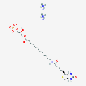 diazanium;[(2R)-3-[12-[5-[(3aS,4S,6aR)-2-oxo-1,3,3a,4,6,6a-hexahydrothieno[3,4-d]imidazol-4-yl]pentanoylamino]dodecanoyloxy]-2-hydroxypropyl] phosphate - 799812-69-4