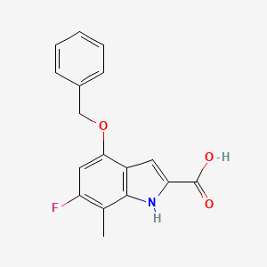 4-(benzyloxy)-6-fluoro-7-methyl-1H-indole-2-carboxylic acid - 2866323-46-6