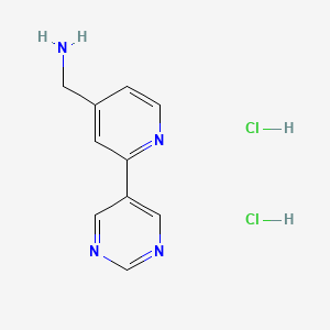 1-[2-(pyrimidin-5-yl)pyridin-4-yl]methanaminedihydrochloride - 2839156-27-1