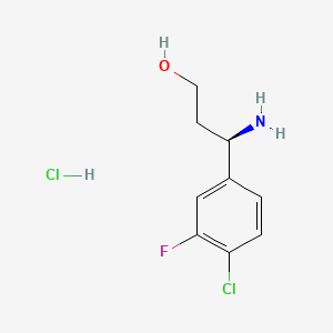 (3R)-3-amino-3-(4-chloro-3-fluorophenyl)propan-1-ol hydrochloride - 2866253-73-6