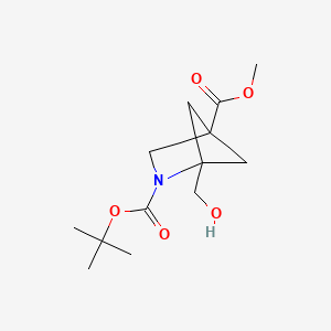 2-tert-butyl4-methyl1-(hydroxymethyl)-2-azabicyclo[2.1.1]hexane-2,4-dicarboxylate - 2643374-77-8