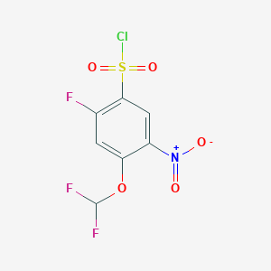 4-(difluoromethoxy)-2-fluoro-5-nitrobenzene-1-sulfonyl chloride - 1548532-13-3