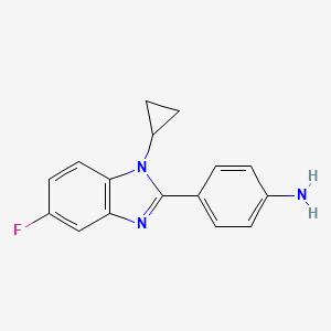 4-(1-cyclopropyl-5-fluoro-1H-1,3-benzodiazol-2-yl)aniline - 1179694-79-1