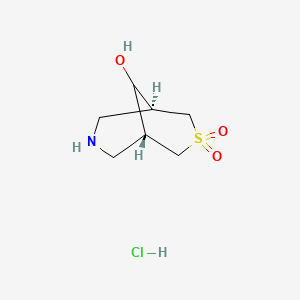 rac-(1R,5S,9r)-9-hydroxy-3lambda6-thia-7-azabicyclo[3.3.1]nonane-3,3-dione hydrochloride - 1690364-44-3