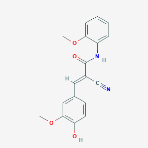 (2E)-2-cyano-3-(4-hydroxy-3-methoxyphenyl)-N-(2-methoxyphenyl)prop-2-enamide - 
