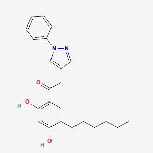 1-(5-hexyl-2,4-dihydroxyphenyl)-2-(1-phenyl-1H-pyrazol-4-yl)ethanone - 61033-96-3