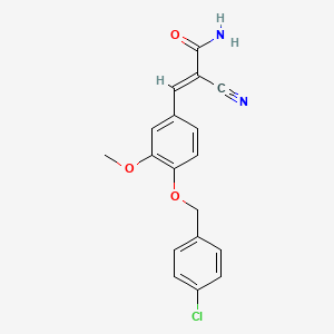 3-(4-((4-Chlorobenzyl)oxy)-3-methoxyphenyl)-2-cyanoacrylamide - 