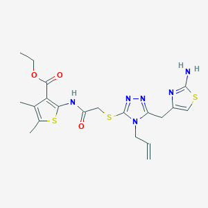 ethyl 2-{[({5-[(2-amino-1,3-thiazol-4-yl)methyl]-4-(prop-2-en-1-yl)-4H-1,2,4-triazol-3-yl}sulfanyl)acetyl]amino}-4,5-dimethylthiophene-3-carboxylate - 