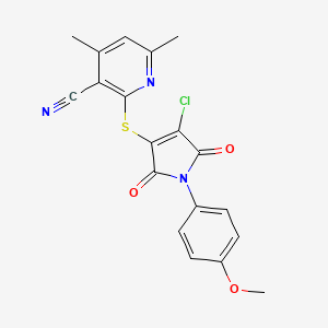 2-((4-chloro-1-(4-methoxyphenyl)-2,5-dioxo-2,5-dihydro-1H-pyrrol-3-yl)thio)-4,6-dimethylnicotinonitrile - 