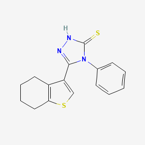 4-phenyl-5-(4,5,6,7-tetrahydrobenzo[b]thiophen-3-yl)-4H-1,2,4-triazole-3-thiol - 