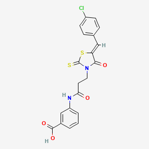 3-{3-[(5Z)-5-[(4-CHLOROPHENYL)METHYLIDENE]-4-OXO-2-SULFANYLIDENE-1,3-THIAZOLIDIN-3-YL]PROPANAMIDO}BENZOIC ACID - 