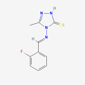 4-[(E)-[(2-FLUOROPHENYL)METHYLIDENE]AMINO]-5-METHYL-1,2,4-TRIAZOLE-3-THIOL - 