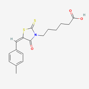 6-[(5E)-5-[(4-methylphenyl)methylidene]-4-oxo-2-sulfanylidene-1,3-thiazolidin-3-yl]hexanoic acid - 