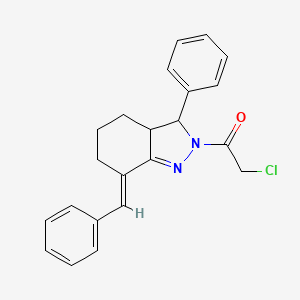 1-(7-Benzylidene-3-phenyl-3,3a,4,5,6,7-hexahydro-indazol-2-yl)-2-chloro-ethanone - 