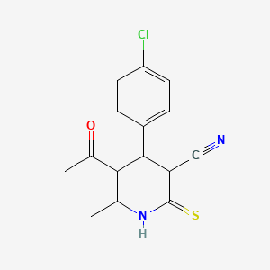 5-AC-4-(4-CHLOROPHENYL)-6-ME-2-THIOXO-1,2,3,4-TETRAHYDRO-3-PYRIDINECARBONITRILE - 
