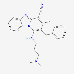2-Benzyl-1-{[3-(dimethylamino)propyl]amino}-3-methylpyrido[1,2-a]benzimidazole-4-carbonitrile - 