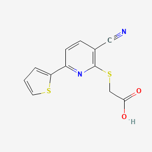 2-((3-Cyano-6-(thiophen-2-yl)pyridin-2-yl)thio)acetic acid - 