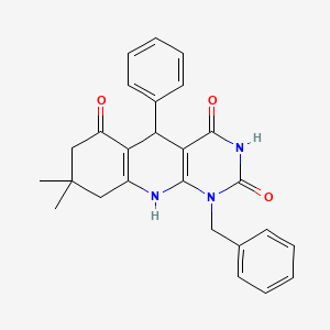 1-BENZYL-8,8-DIMETHYL-5-PHENYL-1H,2H,3H,4H,5H,6H,7H,8H,9H,10H-PYRIMIDO[4,5-B]QUINOLINE-2,4,6-TRIONE - 