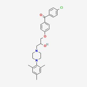 1-[4-(4-Chlorobenzoyl)phenoxy]-3-[4-(2,4,6-trimethylphenyl)piperazin-1-yl]propan-2-ol - 