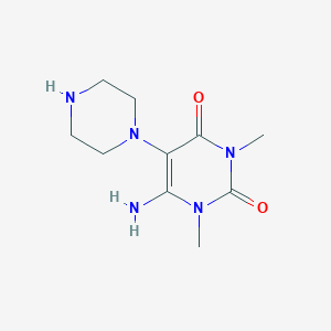 6-Amino-1,3-dimethyl-5-(piperazin-1-yl)-1,2,3,4-tetrahydropyrimidine-2,4-dione - 870693-13-3