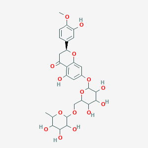 5-HYDROXY-2-(3-HYDROXY-4-METHOXYPHENYL)-7-[(3,4,5-TRIHYDROXY-6-{[(3,4,5-TRIHYDROXY-6-METHYLOXAN-2-YL)OXY]METHYL}OXAN-2-YL)OXY]-3,4-DIHYDRO-2H-1-BENZOPYRAN-4-ONE - 