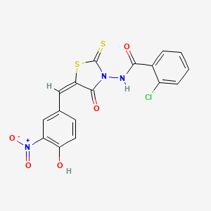 2-chloro-N-[(5E)-5-(4-hydroxy-3-nitrobenzylidene)-4-oxo-2-thioxo-1,3-thiazolidin-3-yl]benzamide - 