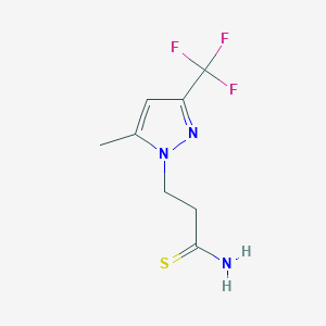 3-[5-methyl-3-(trifluoromethyl)-1H-pyrazol-1-yl]propanethioamide - 