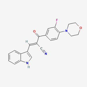 (2E)-2-[(E)-3-fluoro-4-(morpholin-4-yl)benzoyl]-3-(1H-indol-3-yl)prop-2-enenitrile - 