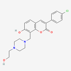3-(4-chlorophenyl)-7-hydroxy-8-{[4-(2-hydroxyethyl)piperazin-1-yl]methyl}-2H-chromen-2-one - 