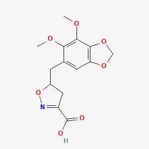 5-[(6,7-Dimethoxy-1,3-benzodioxol-5-yl)methyl]-4,5-dihydroisoxazole-3-carboxylic acid - 924861-72-3
