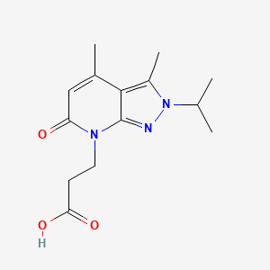 3-(2-Isopropyl-3,4-dimethyl-6-oxo-2H-pyrazolo[3,4-b]pyridin-7(6H)-yl)propanoic acid - 