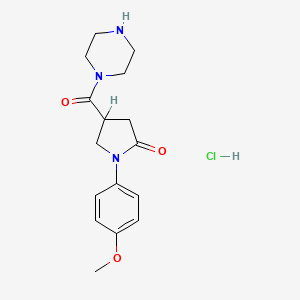 1-(4-methoxyphenyl)-4-(piperazin-1-ylcarbonyl)pyrrolidin-2-one hydrochloride(1:1) - 38160-05-3