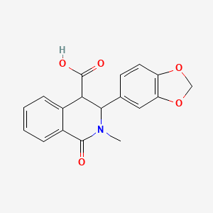3-(1,3-Benzodioxol-5-yl)-2-methyl-1-oxo-1,2,3,4-tetrahydro-4-isoquinolinecarboxylic acid - 
