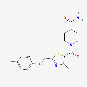 1-{4-methyl-2-[(4-methylphenoxy)methyl]-1,3-thiazole-5-carbonyl}piperidine-4-carboxamide - 
