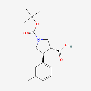 (3R,4S)-rel-1-(tert-Butoxycarbonyl)-4-(m-tolyl)pyrrolidine-3-carboxylic acid - 