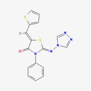 3-phenyl-5-[(thiophen-2-yl)methylidene]-2-[(4H-1,2,4-triazol-4-yl)imino]-1,3-thiazolidin-4-one - 