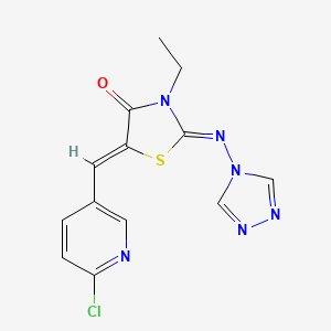 5-[(6-chloropyridin-3-yl)methylidene]-3-ethyl-2-[(4H-1,2,4-triazol-4-yl)imino]-1,3-thiazolidin-4-one - 