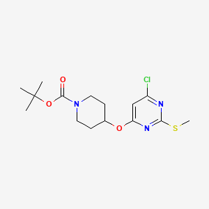 4-(6-Chloro-2-methylsulfanyl-pyrimidin-4-yloxy)-piperidine-1-carboxylic acid tert-butyl ester - 