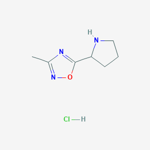 3-Methyl-5-(2-pyrrolidinyl)-1,2,4-oxadiazole hydrochloride - 1263280-70-1