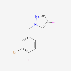 1-[(3-Bromo-4-fluorophenyl)methyl]-4-iodo-1H-pyrazole - 