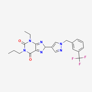 3-Ethyl-1-propyl-8-(1-(3-(trifluoromethyl)benzyl)-1H-pyrazol-4-YL)-1H-purine-2,6(3H,8H)-dione - 