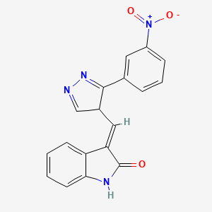 (E)-3-((3-(3-Nitrophenyl)-4H-pyrazol-4-yl)methylene)indolin-2-one - 